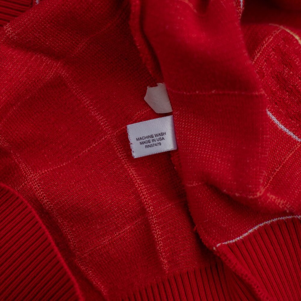 Vintage St. Croix Sweater Men L Red Check Plaid Pullover USA Made Luxury Knit - Picture 5 of 5